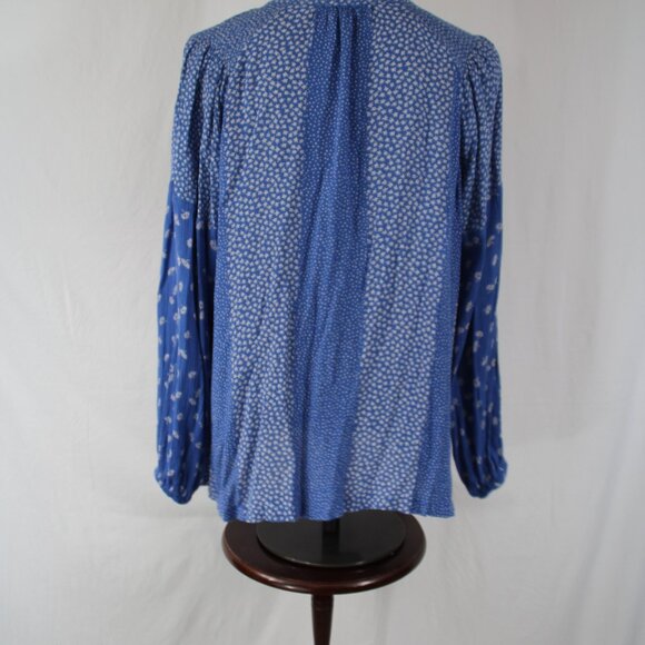 Fat Face multi-floral print V-neck blouson sleeve pullover peasant blouse top 10 - Picture 5 of 9